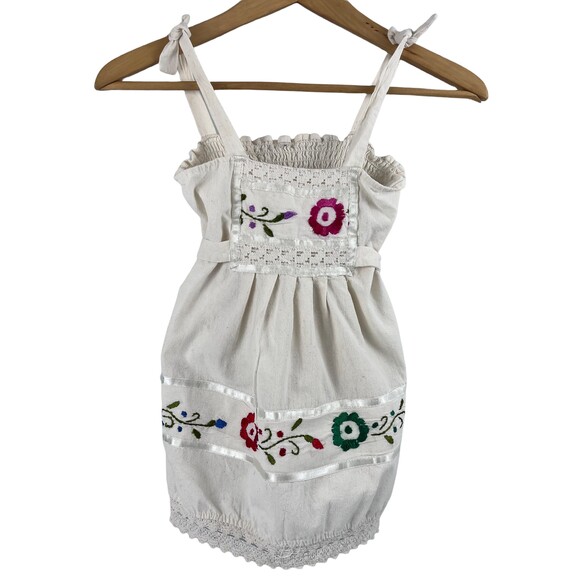 unknown Other - Handmade Embroidered Strappy Dress for Girls Size 2